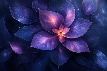 Wall Mural - A purple flower with a blue background
