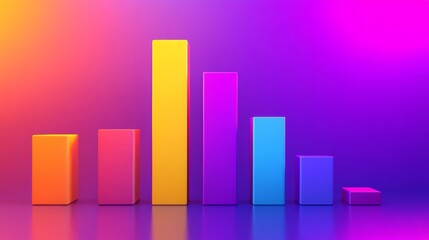 Poster - Vibrant Bar Graph on Colorful Background