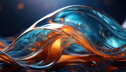 Wall Mural - bstract Swirling glass Wave