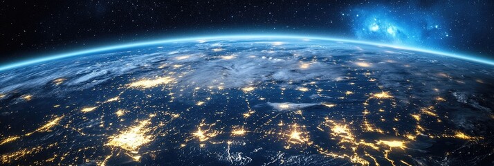 Wall Mural - the planet earth with global network concept.