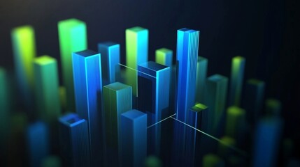 Aufkleber - Abstract Green and Blue Geometric Shapes Design