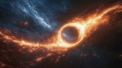 Mesmerizing Glowing Wormhole in Space: A Cosmic Energy Portal