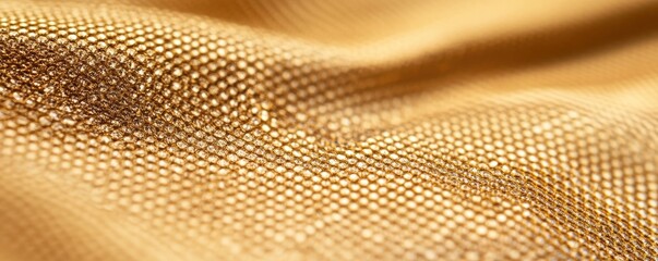 Close-up of golden textured fabric with detailed pattern