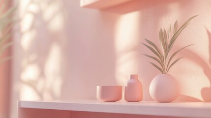Poster - Matte pastel background transitioning from peach to pink, offering a soft and smooth visual experience, ideal for calming designs