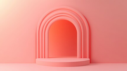 Poster - Matte pastel background transitioning from peach to pink, offering a soft and smooth visual experience, ideal for calming designs