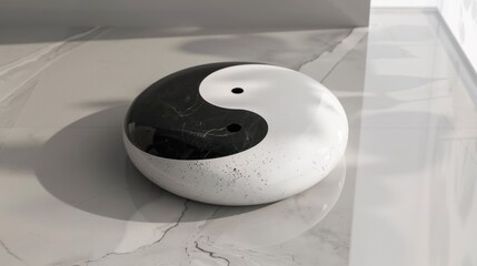 Canvas Print - Yin Yang Symbol on a Marble Surface