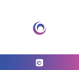 Poster - Optical letter O logo design with two colors combinations.