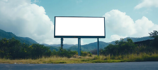 Wall Mural - a png cutout screen set in a roadside billboard with a transparent backdrop, offering a versatile ca