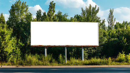 Wall Mural - roadside advertisement billboard with a png cutout screen, featuring a transparent background, perfe
