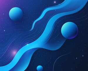 Aufkleber - Abstract blue banner design for a technology website, featuring dynamic shapes and gradients to convey innovation and modernity