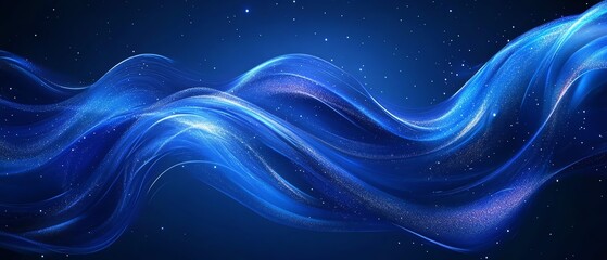 Poster - Contemporary tech background with flowing blue abstract lines that define direction and create a sense of motion and energy