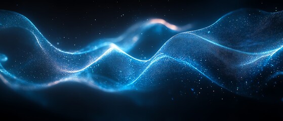 Poster - Contemporary tech background with flowing blue abstract lines that define direction and create a sense of motion and energy