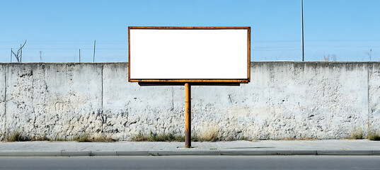 Wall Mural - roadside billboard with a png cutout screen and transparent background, perfect for overlaying digit