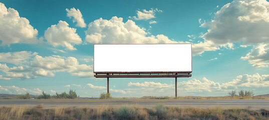 Wall Mural - a roadside advertisement banner featuring a blank png cutout screen with a transparent backdrop, rea