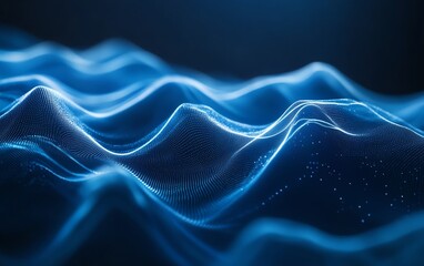 Aufkleber - Stylish abstract blue banner for a tech website, showcasing flowing lines and geometric patterns for a futuristic look