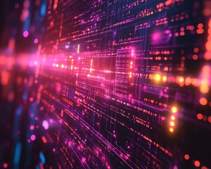 Poster - Stylized background emphasizing innovation in cyber technology, with glowing effects and digital patterns to convey a sense of advancement
