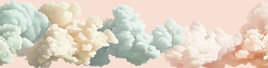 Sticker - Soft, pastel-colored clouds blend seamlessly against a light background, evoking tranquility.