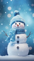 Canvas Print - Snowman christmas winter nature.