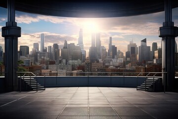 Poster - Empty cityscape stage architecture outdoors downtown.