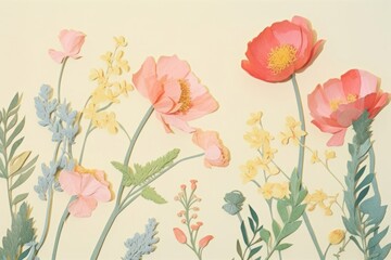 Canvas Print - Flower painting pattern plant.