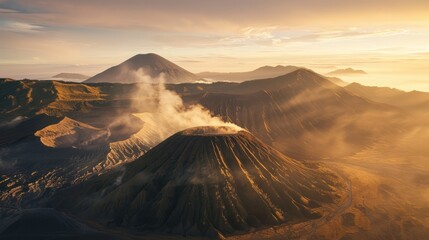 Canvas Print - Volcanic Landscape at Sunrise