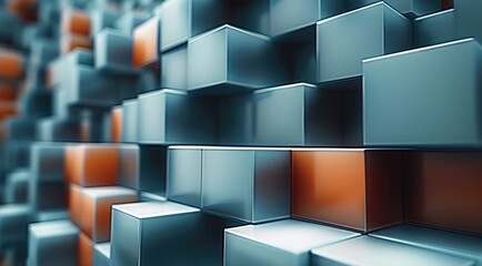 Leinwandbilder - Generate background image with interesting 3d blocks.