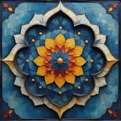 Poster - Dynamic Islamic art background with bold colorful patterns and decorative elements capturing the essence of Ramadan through its vibrant design ideal for festive celebrations and greetings