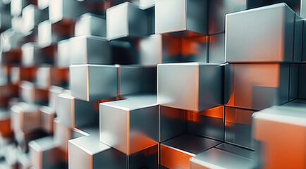 Leinwandbilder - Generate background image with interesting 3d blocks.