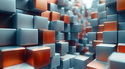 Leinwandbilder - Generate background image with interesting 3d blocks.