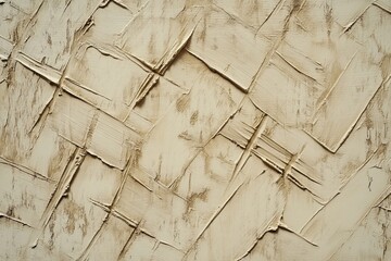 Poster - Textured beige wall with intricate patterns showcasing depth and artistic style in contemporary interior space. Generative AI