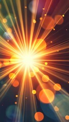 Aufkleber - Radiant burst of light with glowing bokeh effect, abstract background. Energy and celebration concept