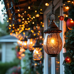 Wall Mural - christmas lantern in the park