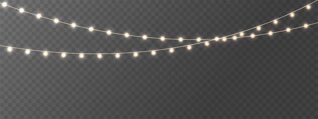 Wall Mural - the christmas garlands are available in a transparent vector background format. this set of christma