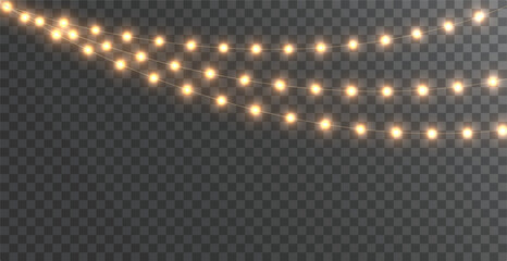 Wall Mural - the christmas garlands are available in a transparent vector background format. this set of christma