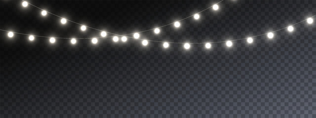 Wall Mural - the christmas garlands are available in a transparent vector background format. this set of christma