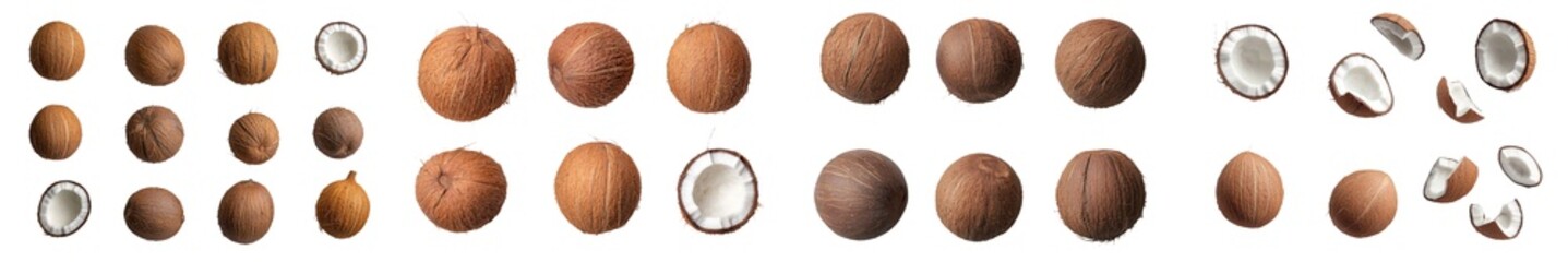 Poster - An isolated coconut with a white background and full depth of field.