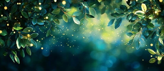 Canvas Print - Green lights in the background create a mesmerizing bokeh effect in the photo.