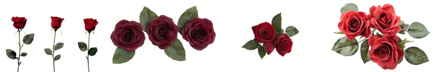 Aufkleber - Isolated rose on white background, depth of field is full