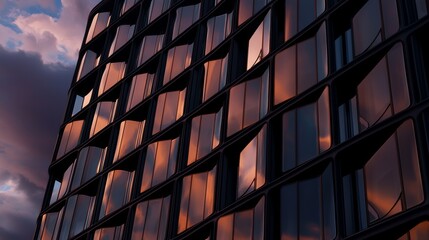 Fototapete - An abstract background with modern architecture and an exterior of an office building