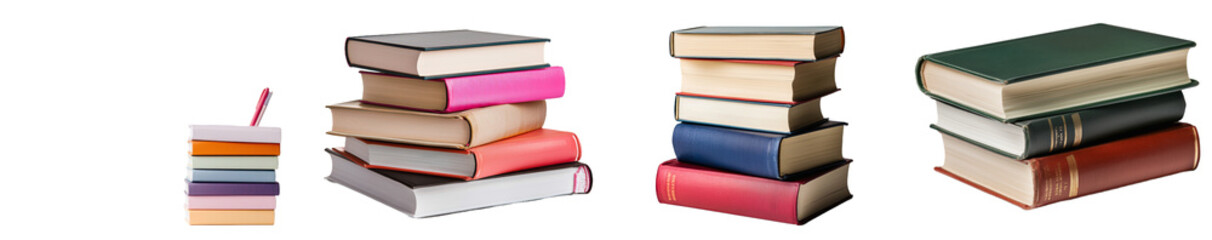 Poster - A stack of colorful books isolated on a white background