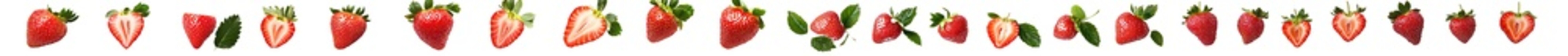 Poster - Strawberry collection isolated on white background