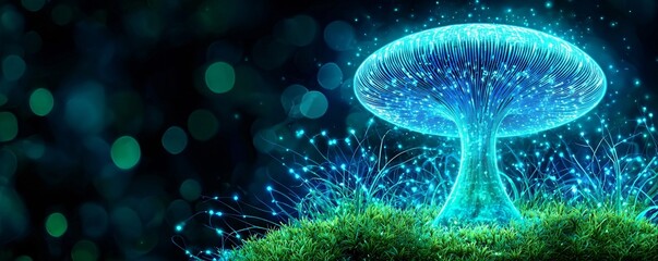 Glowing Mushroom in a Magical Forest.