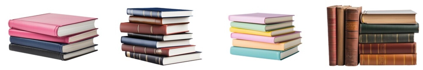 Aufkleber - Books stacked in a 3D rendering isolated over a transparent background