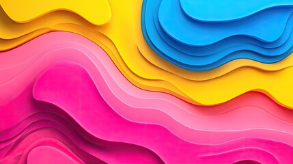 Poster - Abstract Colorful Wavy Layers