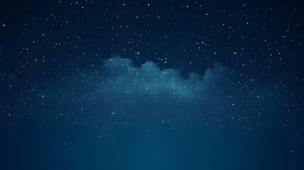 Digital Illustration of a Starry Night Sky with a Cloud of Stars