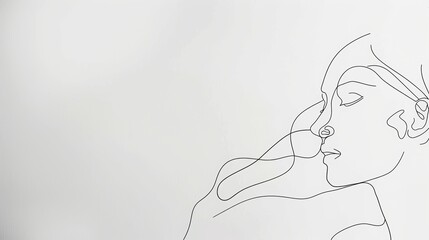 Leinwandbilder - Simple Portrait of a Woman, Perfect for Femininity and Elegance Concepts Generative AI