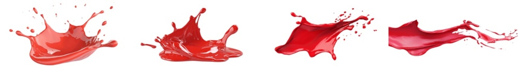 Aufkleber - Isolated red paint brush stroke on white background.