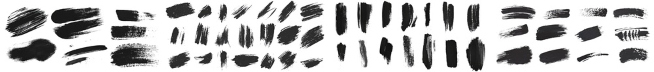Aufkleber - A creative set including paint textures, brushstrokes, paintbrushes, grungy splashes, brush strokes and ink lines for text. Vector.