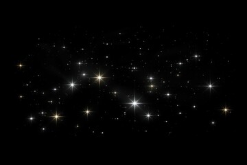 Wall Mural - shiny star effect, black background