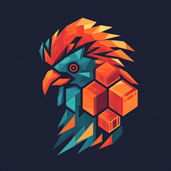 Beautiful Rooster Logo, Farm Animal Design for Your Corporate and Business Graphic Resource or Creative Project, Ai Generative